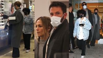 "Zwyczajna" Jennifer Lopez i Ben Affleck buszują po salonie optycznym z córką wokalistki (ZDJĘCIA)