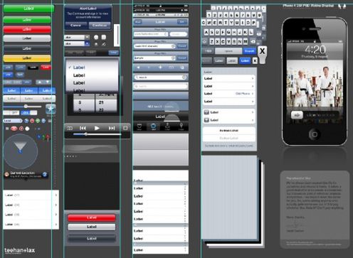 Plik PSD z grafikami do iPhone?a 4 w rozdzielczości Retina Display