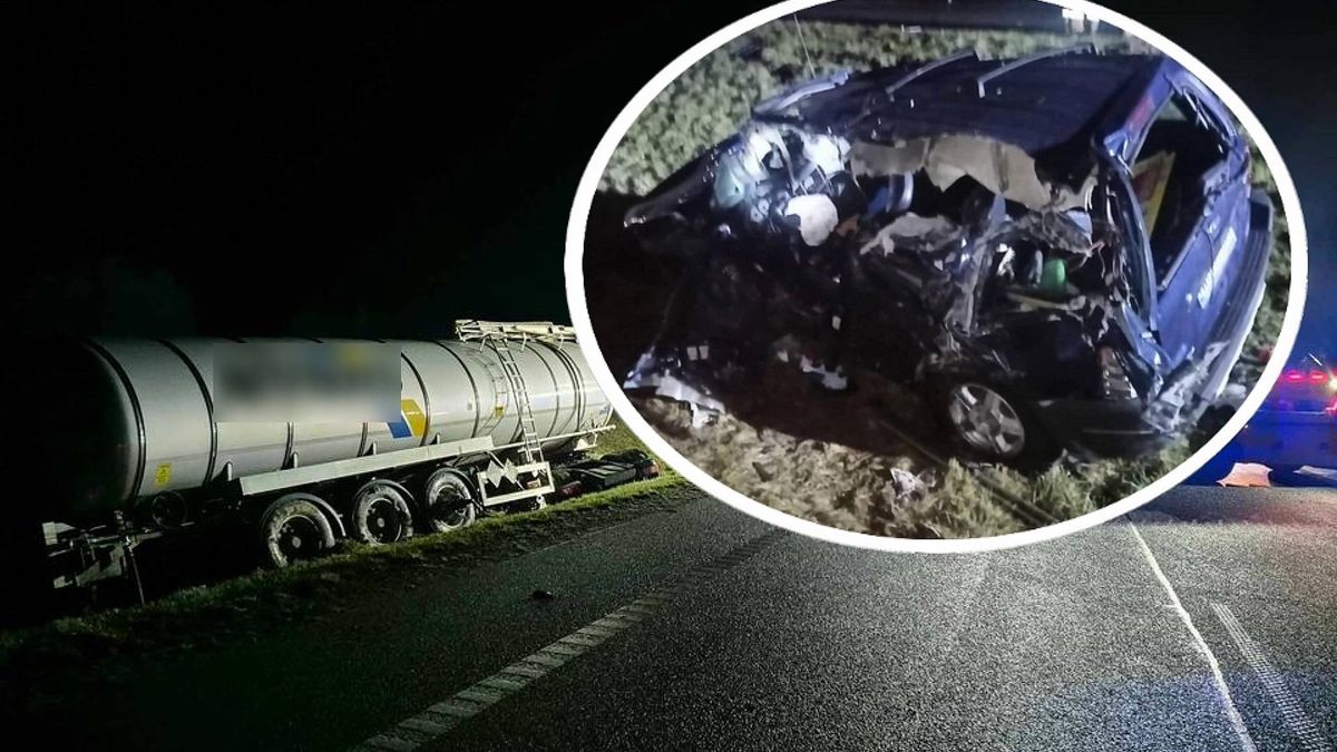 Samochód ciężarowy zderzył się z dwoma pojazdami osobowymi