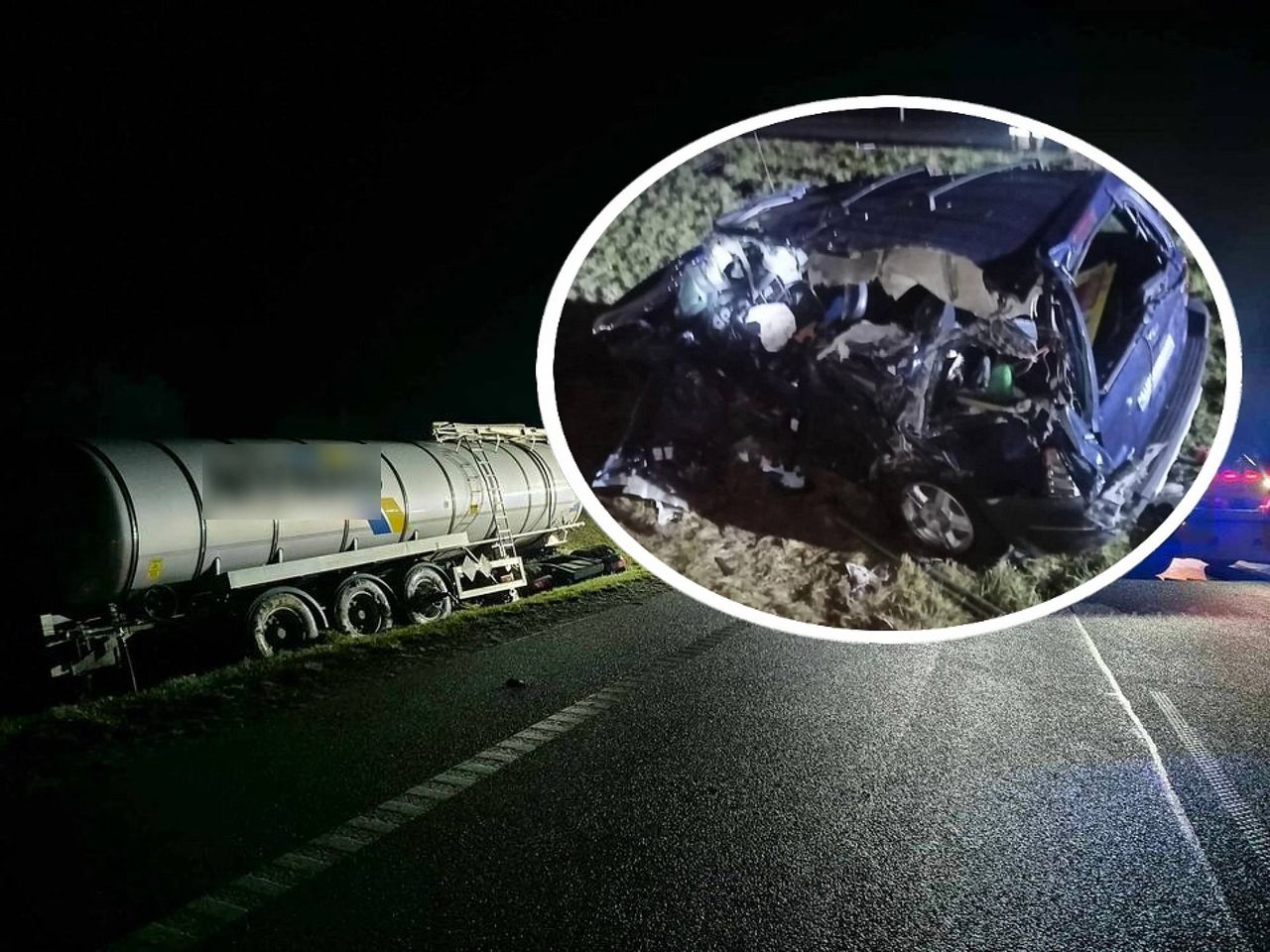 Śmiertelny wypadek w Janowie. Ciężarówka zderzyła się z dwoma autami