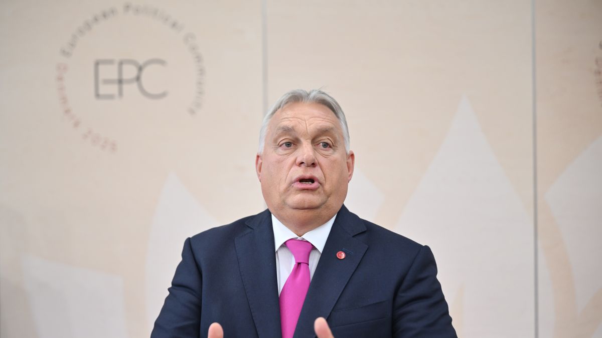 COPENHAGEN, DENMARK - OCTOBER 2: Hungarian Prime Minister Viktor Orban, who attended the 7th summit of the European Political Community (EPC) hosted by Denmark in the capital Copenhagen, makes a press statement on October 2, 2025. (Photo by Dursun Aydemir/Anadolu via Getty Images)