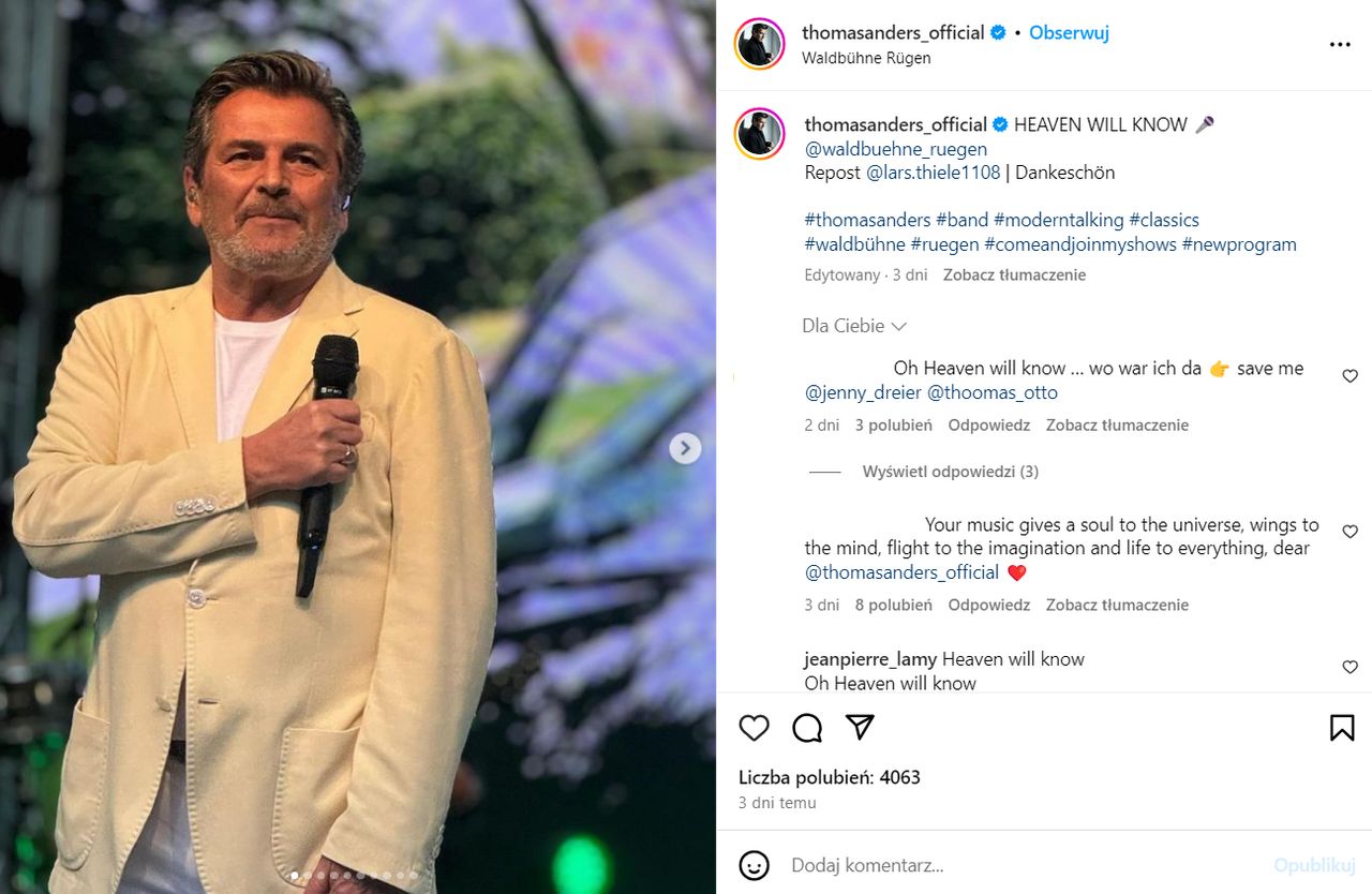 Thomas Anders nadal zachowuje swoją elegancję i charyzmę