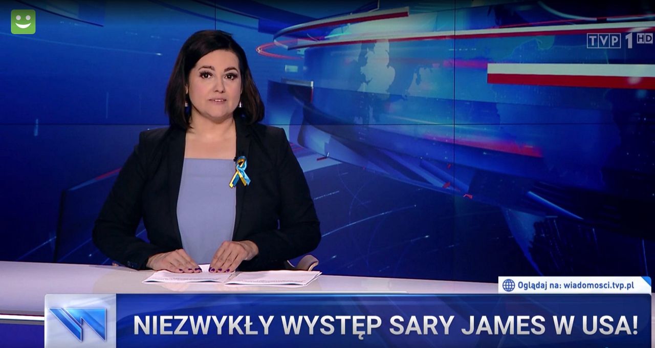 Bez cienia wstydu. "Wiadomości" grzeją się w blasku Sary James