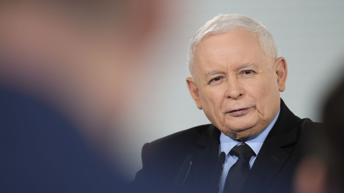 Former de facto leader of Poland Jaroslaw Kaczynski and former Prime Minister Mateusz Morawiecki hold a press conference in Warsaw, Poland on 19 March, 2024. (Photo by Jaap Arriens/NurPhoto via Getty Images)