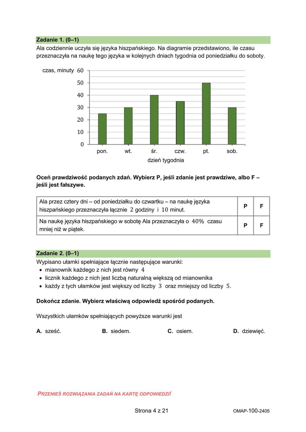Egzamin ósmoklasisty z matematyki