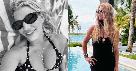Szczuplejsza o 45 KILOGRAMÓW Jessica Simpson smaży się w bikini na rajskich wakacjach. Poznajecie ją jeszcze? (ZDJĘCIA)