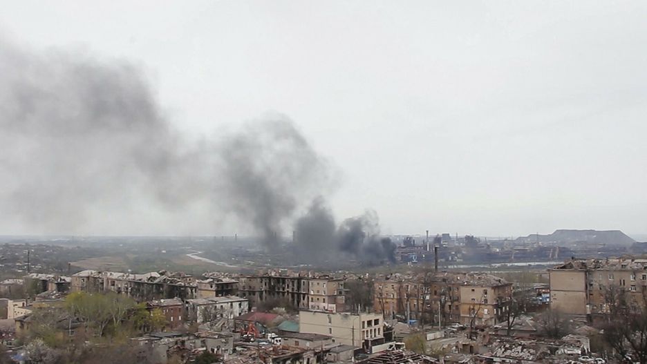 TemporaryIn this photo taken from video, smoke rises from the Metallurgical Combine Azovstal in Mariupol, in territory under the government of the Donetsk People's Republic, eastern Ukraine, Tuesday, May 3, 2022. (AP Photo)AP