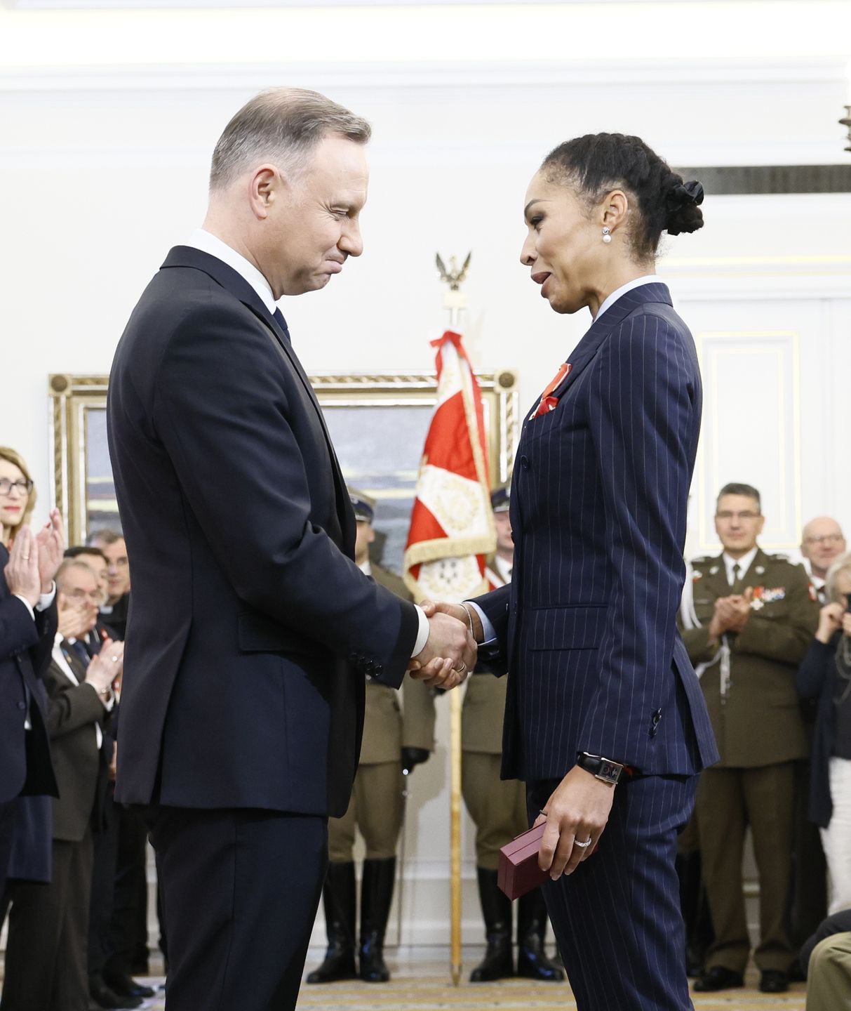 Omenaa Mensah i Andrzej Duda