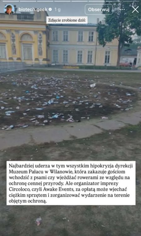 Biotechnolog Dawid Polak o imprezie w Wilanowie