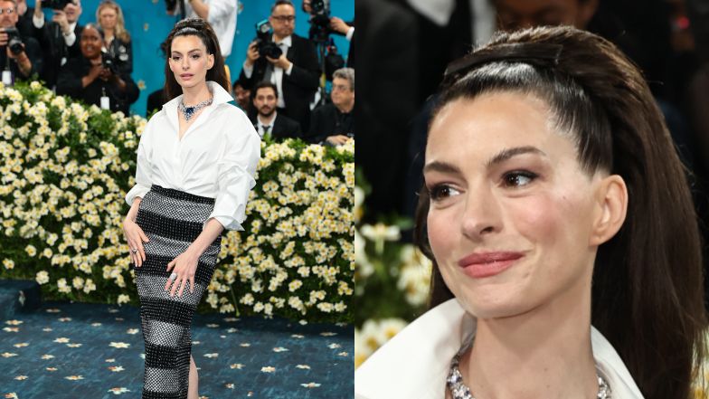 Szykowna Anne Hathaway zaprezentowała odmienione i nieruchome lico na MET gali