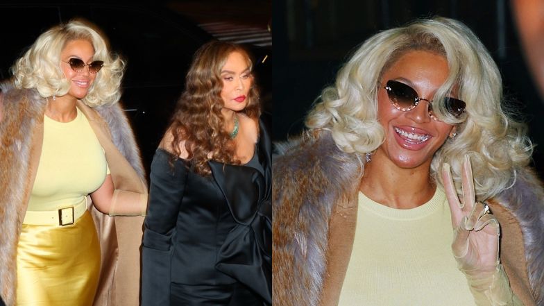 Uśmiechnięta Beyonce drepcze z mamą na kolację