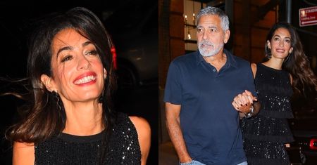 George i Amal Clooney w szampańskich nastrojach wychodzą z włoskiej restauracji w Nowym Jorku (ZDJĘCIA)