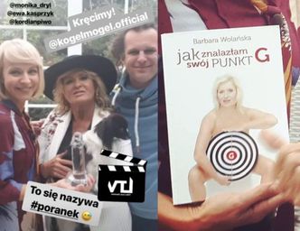 Tymczasem na planie "Kogla-Mogla": Kasprzyk pozuje z KRYSZTAŁOWYM PENISEM... (FOTO)