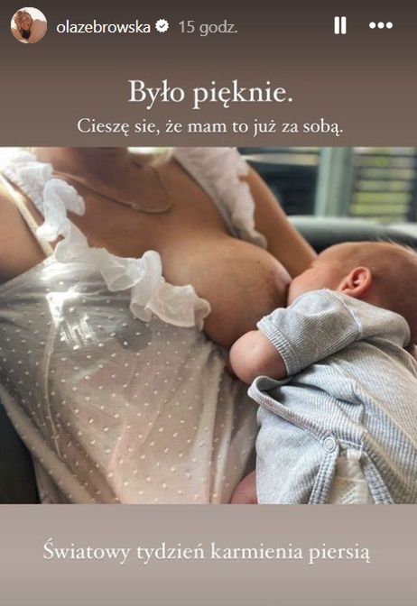 Aleksandra Żebrowska karmiąca piersią