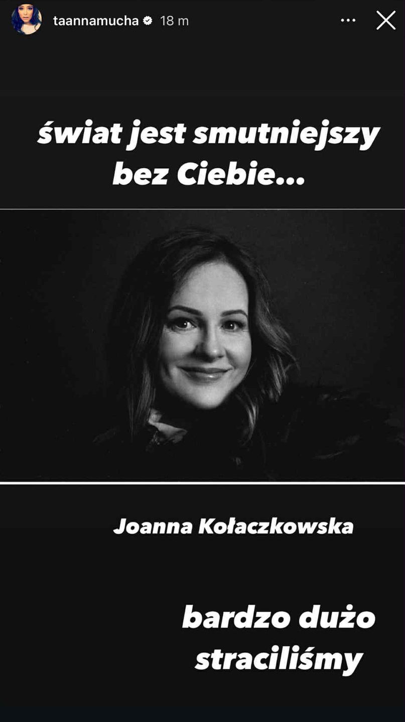 Anna Mucha żegna Joannę Kołaczkowską