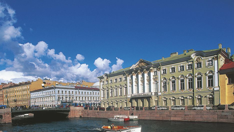 Russia, Saint Petersburg, Nevsky Prospekt, Stroganov Palace, designed by architect Bartolomeo Francesco Rastrelli (1700-1771)