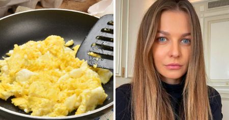 Oryginalna jajecznica według Anny Lewandowskiej. W środku takie dodatki, że można złapać się za głowę