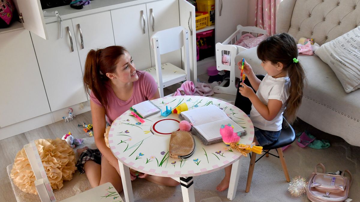 Las Vegas Students And Teachers Conduct Distance Learning As School Year Begins
LAS VEGAS, NEVADA - AUGUST 25:  Babysitter Alana Milawski (L) helps Goolsby Elementary School kindergartner Vera Dweck, 5, as she works from a friend's home on the first week of distance learning for the Clark County School District amid the spread of the coronavirus (COVID-19) on August 25, 2020 in Las Vegas, Nevada. CCSD, the fifth-largest school district in the United States with more than 315,000 students, decided to start the school year with a full-time distance education instructional model as part of its Reopening Our Schools Plan due to health and safety concerns over the pandemic.  (Photo by Ethan Miller/Getty Images)
Ethan Miller
remote, remote education, remote learning, online education, virtual learning, virtual education, online learning, online, distance education