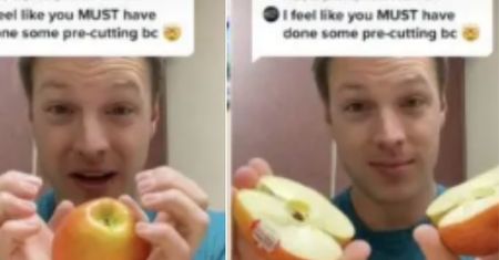 Jak przekroić jabłko bez noża? Pokazał niewiarygodny sposób