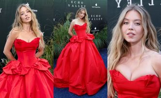 Sydney Sweeney w szkarłatnej sukni hipnotyzuje głębokim dekoltem na premierze w Nowym Jorku