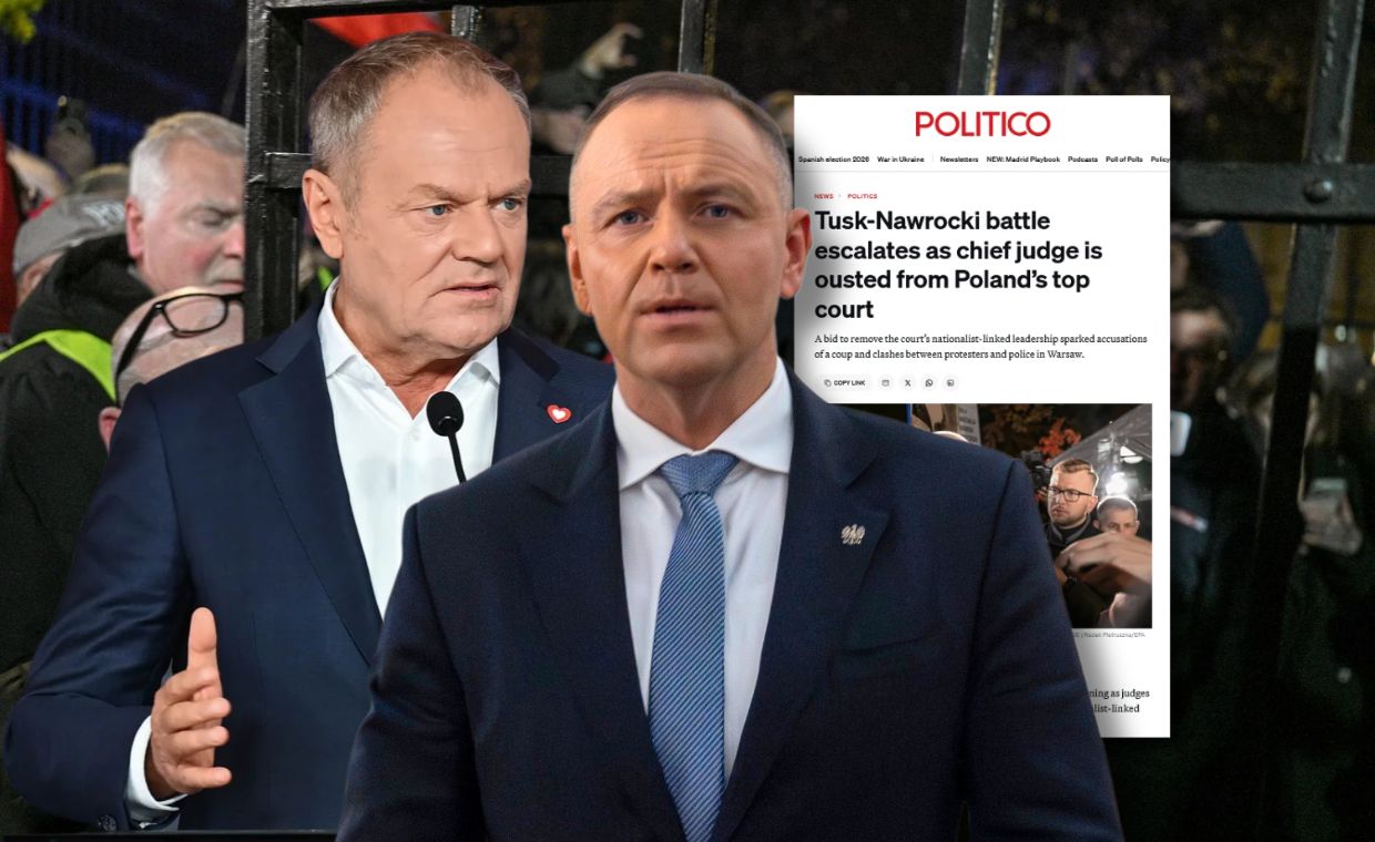 Politico wskazuje głównych aktorów konfliktu. "Bitwa Tusk-Nawrocki"