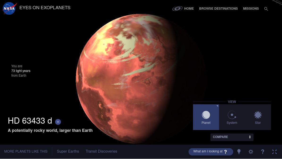 Planeta HD 63433 d w bazie danych NASA exoplanets 