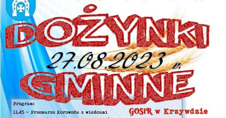 Dożynki w Krzywdzie 2023. Wystąpią: Dejw, Menelaos