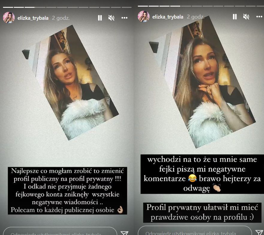 Eliza Trybała dziękuje za wsparcie po awanturze