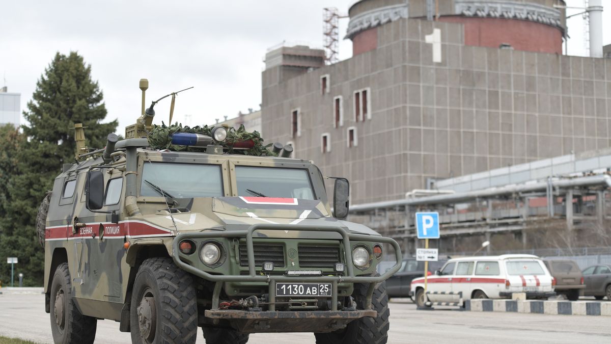 ZAPORIZHZHIA, UKRAINE - MARCH 29: The Director General of the International Atomic Energy Agency (IAEA), Rafael Mariano Grossi (not seen), visits Ukraineâs Zaporizhzhya Nuclear Power Plant (ZNPP) in Russian-controlled Energodar, on March 29, 2023. Grossi visits the power plant to observe nuclear safety and security situation at the facility. (Photo by Stringer/Anadolu Agency via Getty Images)