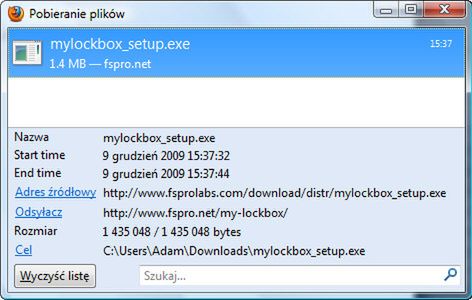 Otrzymaj więcej informacji o pobieranym pliku w Firefox