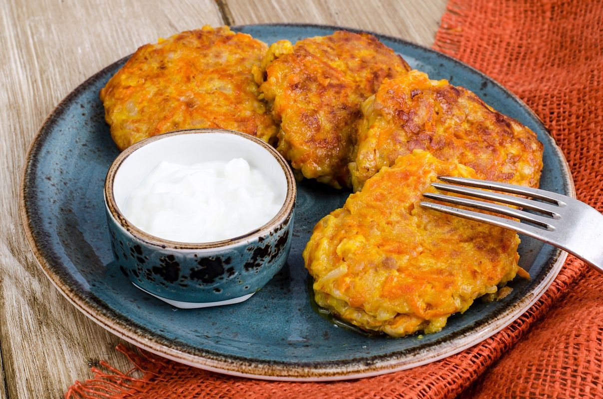 Zucchini and pumpkin pancakes.