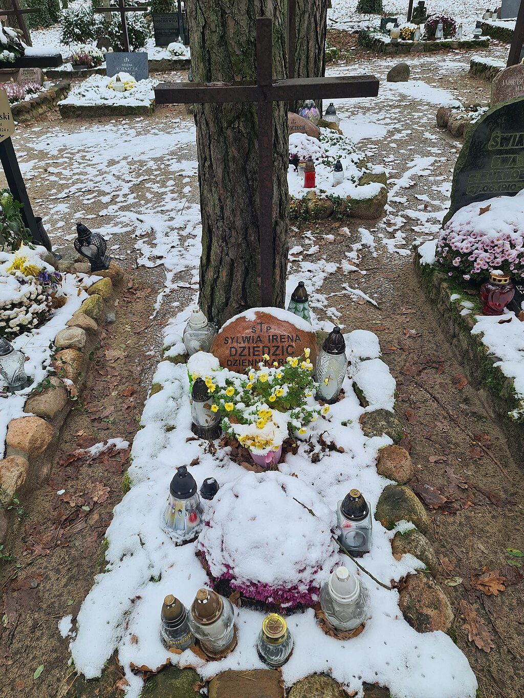 Grób Ireny Dziedzic w Laskach