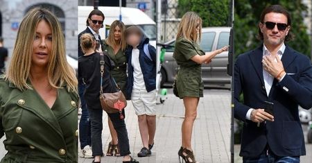 Wystylizowana Małgorzata Rozenek i elegancki Radosław Majdan zadają szyku na warszawskim chodniku (ZDJĘCIA)