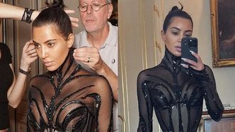 Przebrana za "seksownego owada" Kim Kardashian SZOKUJE bardzo wąską talią
