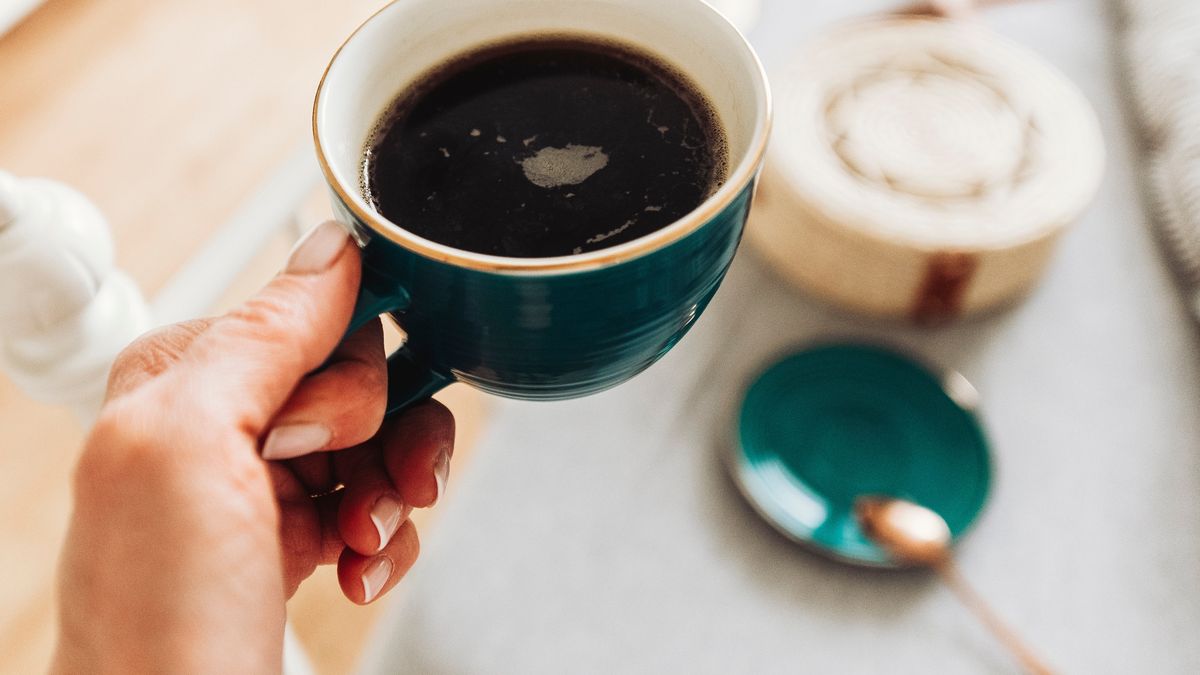 Kawa w zielonej filiżance