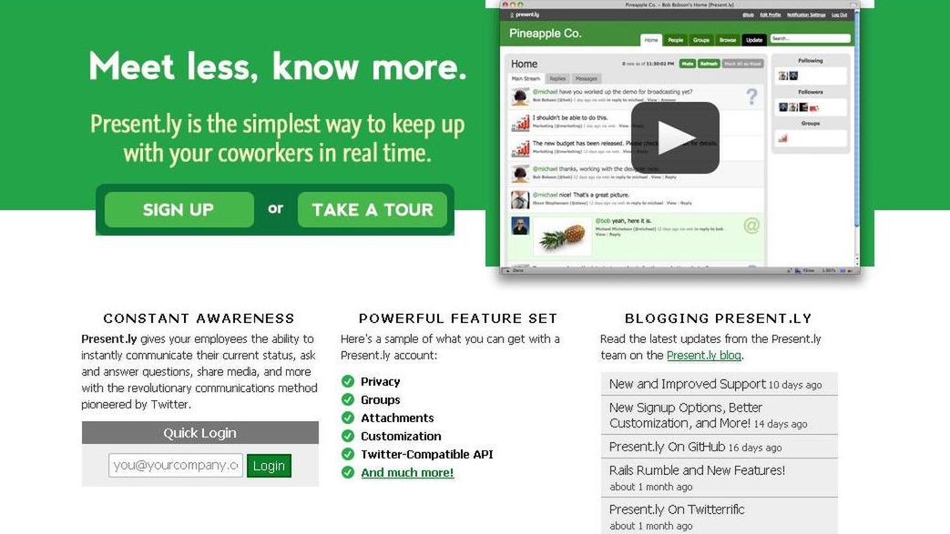 Present.ly - mikroblogowanie w pracy 1