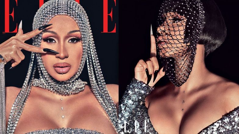 Cardi B pozuje w fantazyjnych nakryciach głowy dla "Elle"