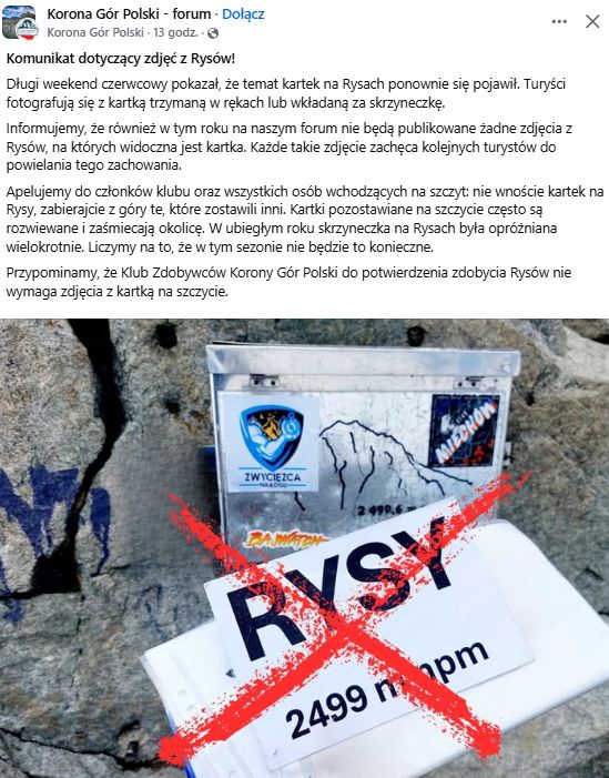 Plaga na Rysach. Pojawił się apel.