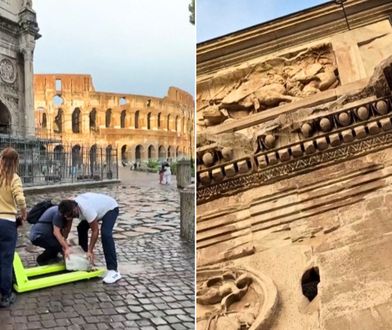 "Bomba wodna" uderzyła w Rzym. Piorun zniszczył kawałek zabytku