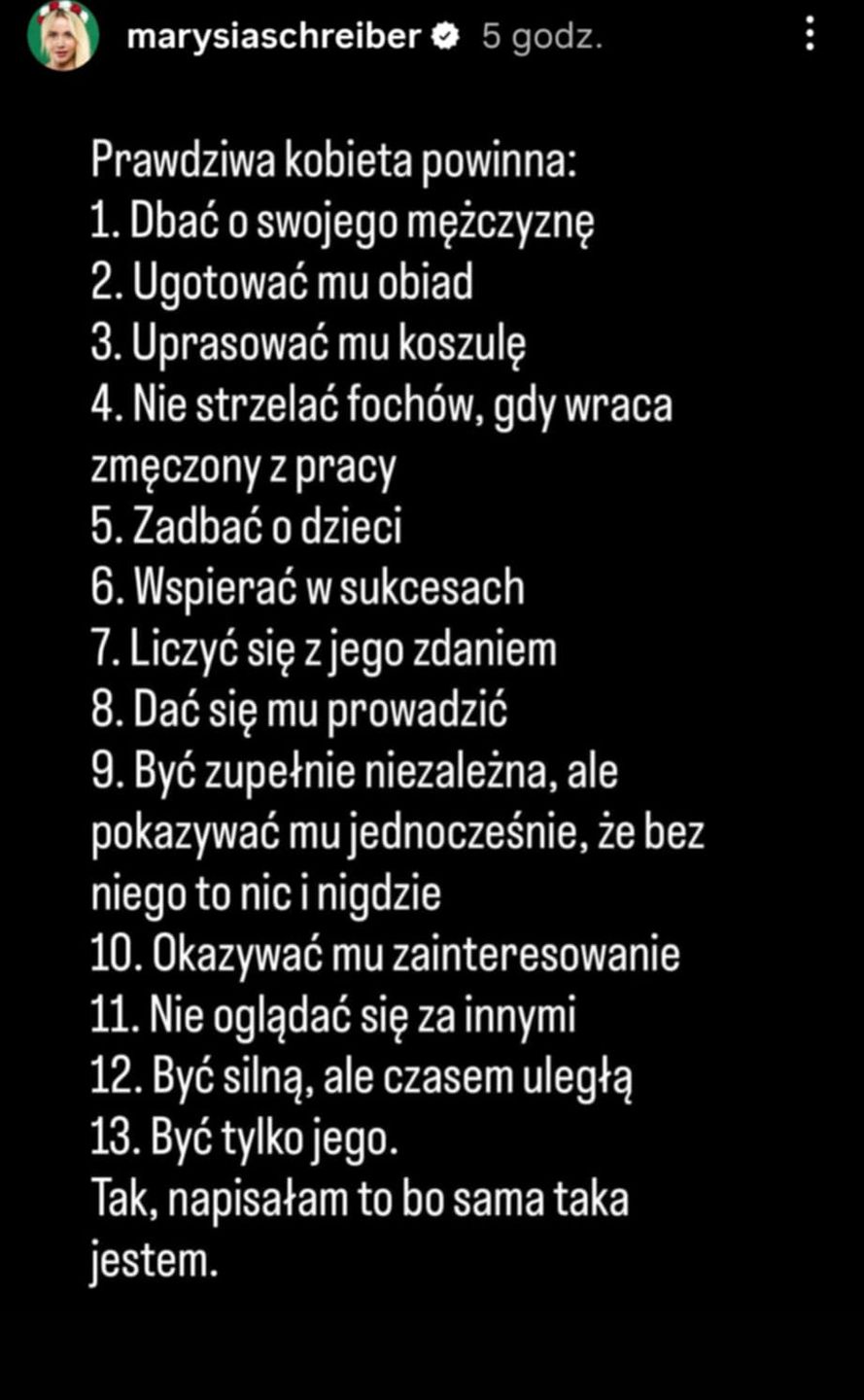 Marianna Schreiber dzieli się kolejnymi "mądrościami"