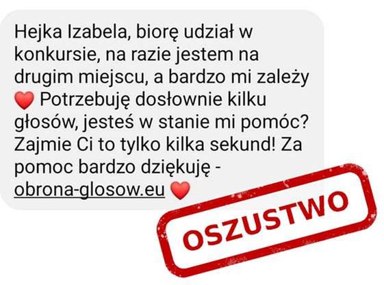 Wiadomość o fałszywym konkursie