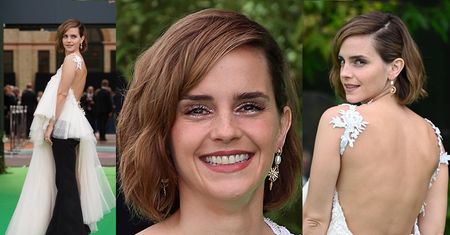 Emma Watson pozuje w nietypowej kreacji na gali z udziałem pary książęcej (ZDJĘCIA)