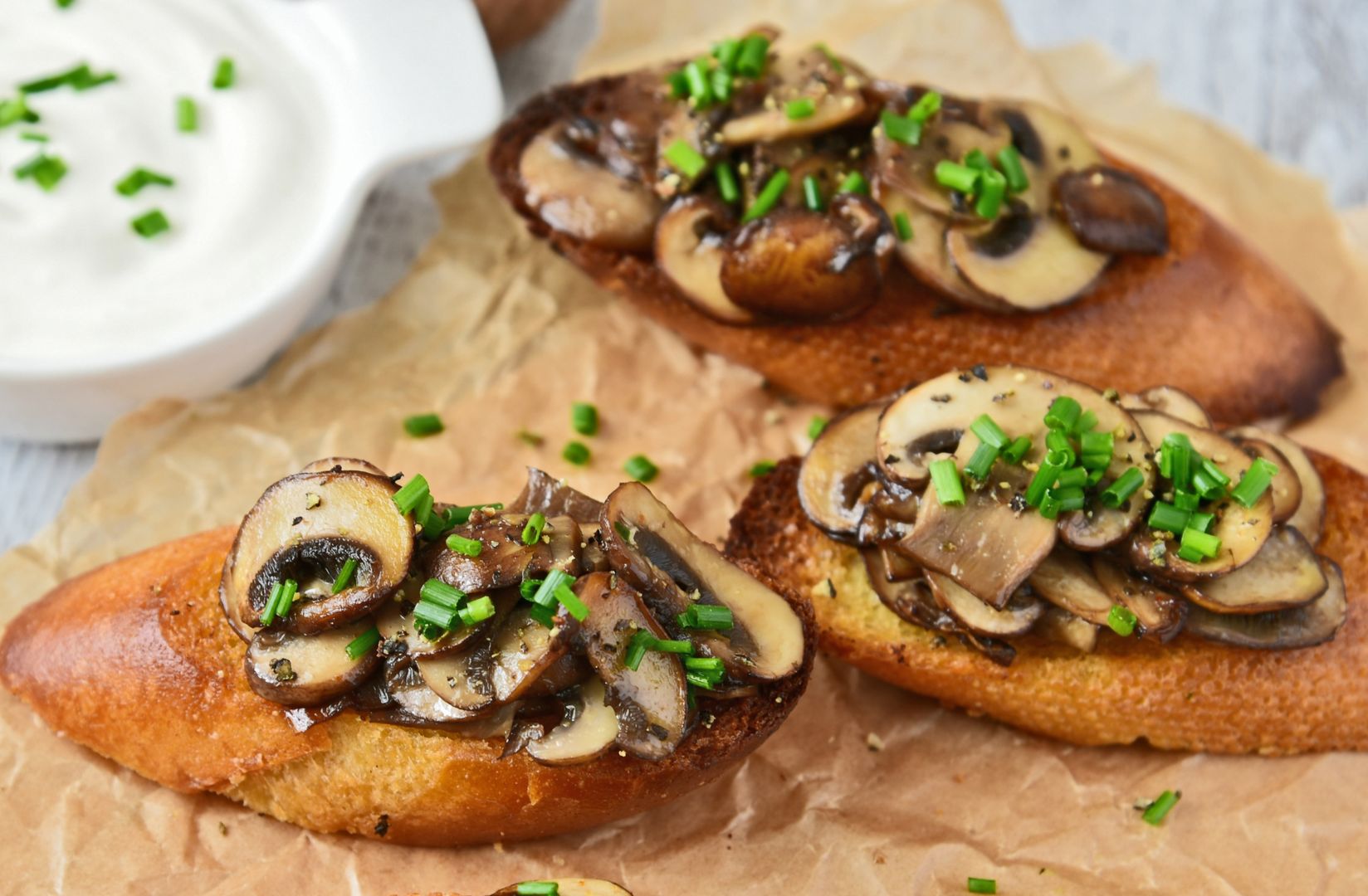 Bruschetta z pieczarkami