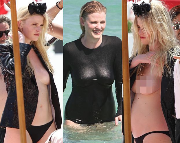 Lara Stone TOPLESS na plaży w Miami! (ZDJĘCIA)