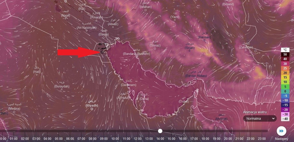 Rekordowe temperatury w Kuwejcie