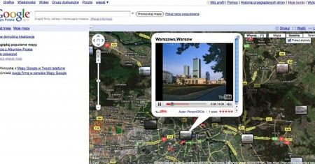 Filmy z YouTube na Mapach Google