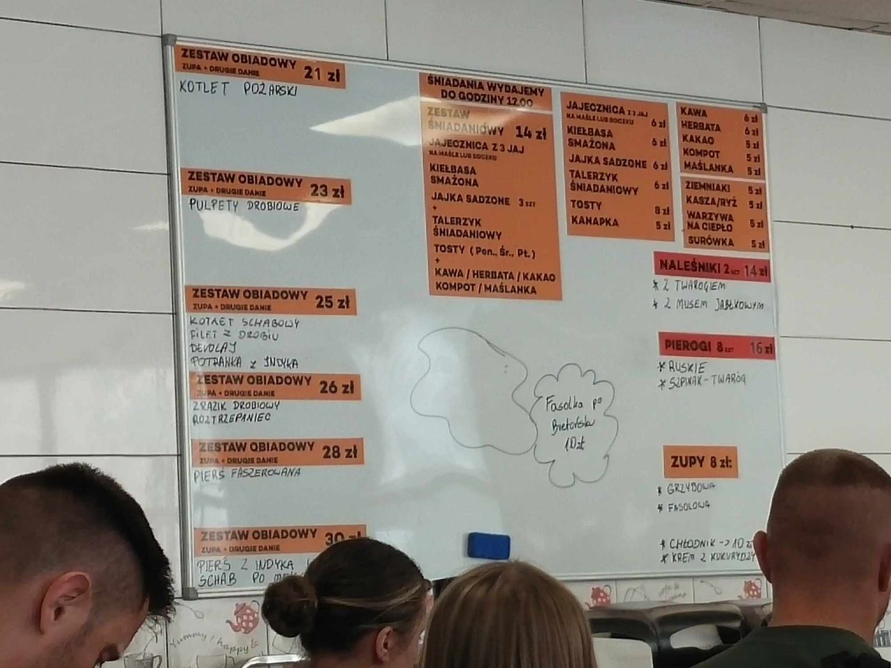 Menu w gdańskim barze mlecznym