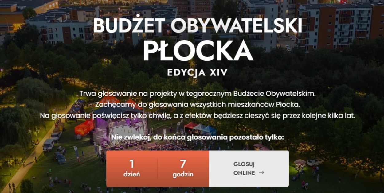 Ostatni dzień głosowania w ramach Budżetu Obywatelskiego Płocka!