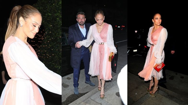 Pastelowa Jennifer Lopez i odstawiony Ben Affleck zadają szyku w drodze na romantyczną kolację (ZDJĘCIA)