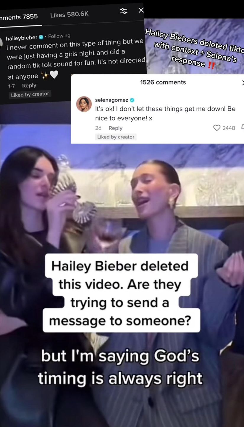 Tik Tokerka tłumaczy "dramę" pomiędzy Seleną Gomez a Hailey Bieber